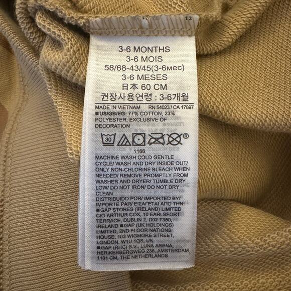 Baby GAP 2-Piece Sweatsuit 3-6 Months Tan Brown Swirl NWOT Sweatshirt Shorts - Picture 7 of 8